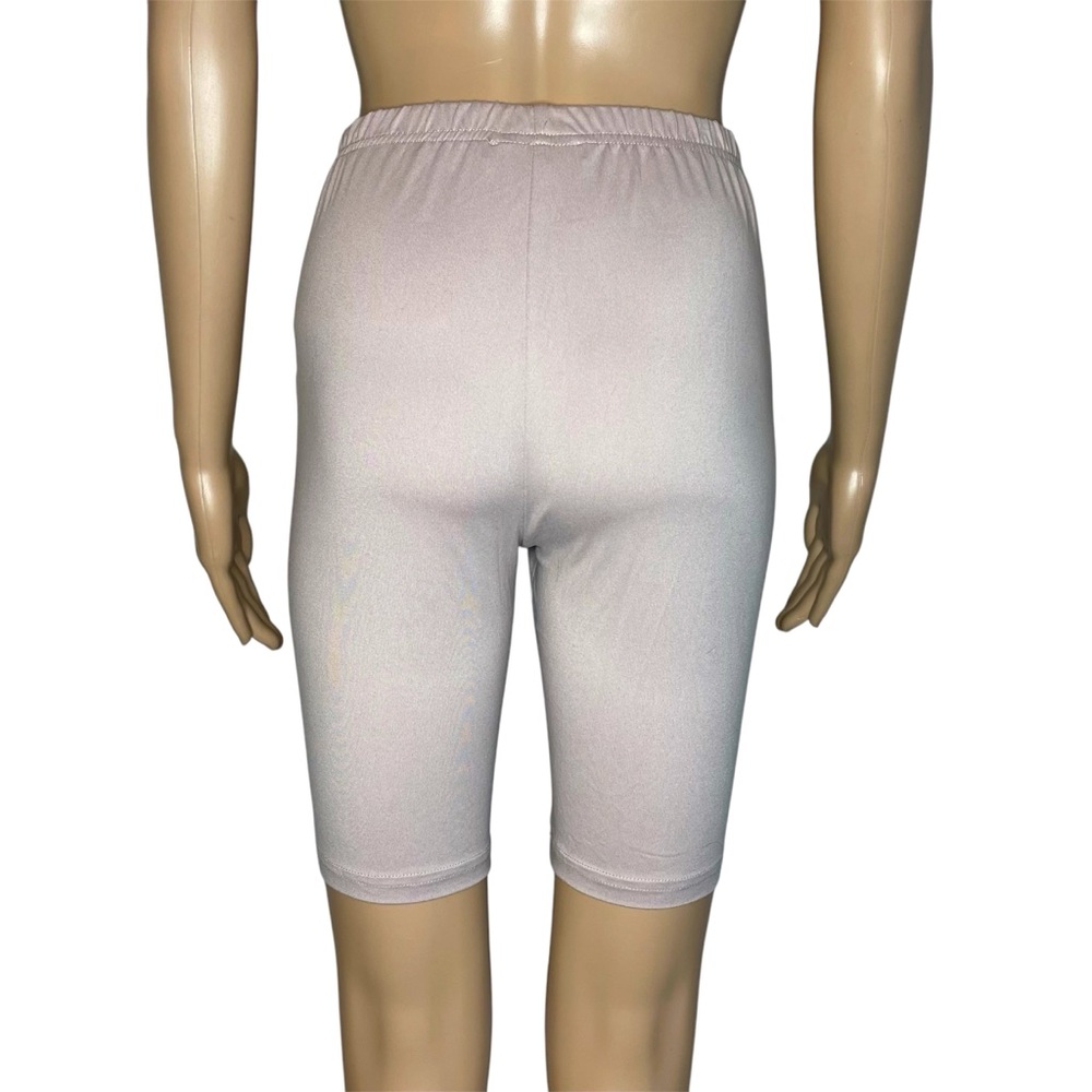 Simplee Solid Beige Super Soft Oversized Crewneck T-Shirt & Biker Shorts Set - Picture 6 of 12